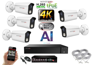 MS 4K IP 5 kamerový set se switchem 8 Mpix WTube (6378K5B)